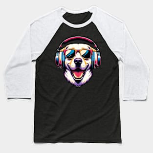 Labrador Retriever Smiling DJ in Japanese Art Style Baseball T-Shirt